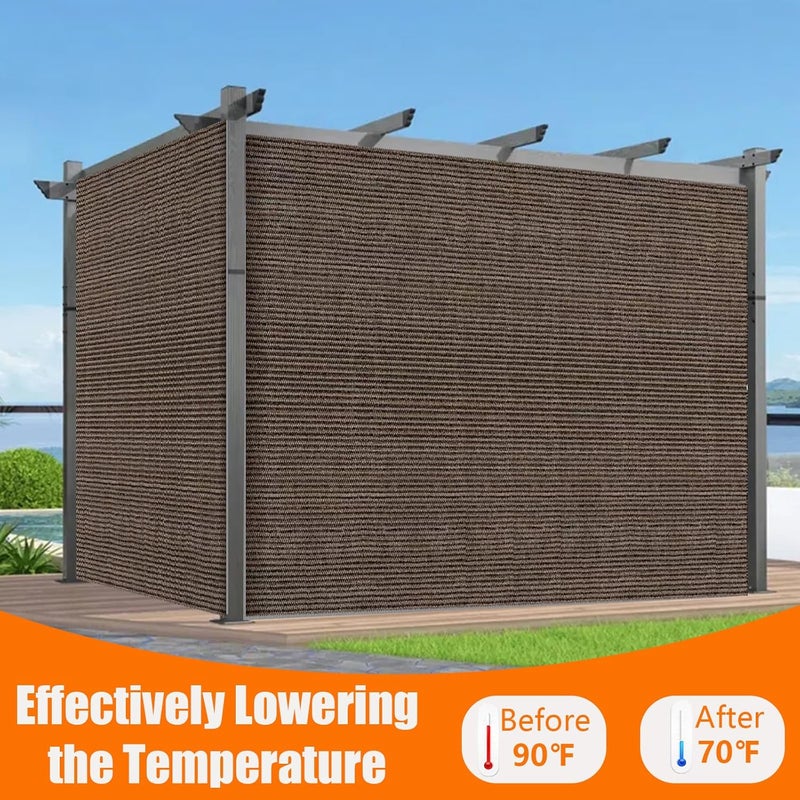 POYEE 90% 6x8ft Sun Shade Cloth for Outdoor Deck Backyard Patio Garden Pergola Cover Canopy Mocha - Image 3